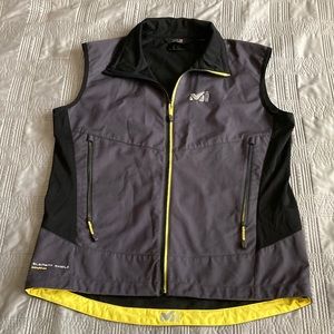 Millet grey & black w/yellow trim element shield vest size L